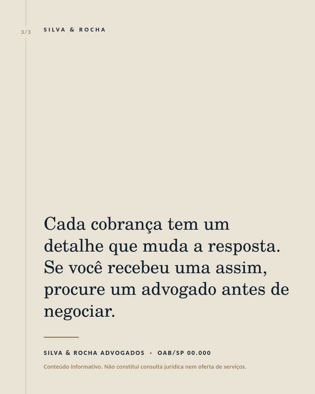 Exemplo de carrossel para Advocacia — tela 3 de 3